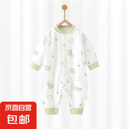 【貝樂咿四季爬服】嬰兒純棉連體衣新生兒連身衣無骨長袖衣服 5861恐龍汽車 90cm 90cm