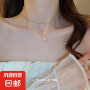 韓國氣質(zhì)愛心蝴蝶珍珠流蘇項(xiàng)鏈小眾時(shí)尚高級(jí)感鎖骨鏈百搭項(xiàng)飾批發(fā) 5#項(xiàng)鏈-金色珍珠豆豆（2件套）