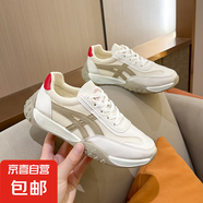 皮網(wǎng)面同款小白鞋女春夏季新款百搭休閑輕便防滑軟底德訓(xùn)運動鞋 KM-5 米標(biāo)色【網(wǎng)面款】 38