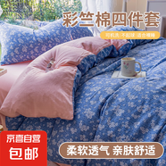 浪漫復(fù)古親膚床單款四件套床單款四件套親膚上用品 鎖清秋 1.5m四件套（適合被套180*220）