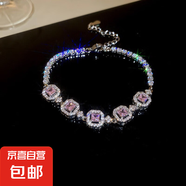 歐美跨境金屬花朵手鏈女小眾高級感簡約百搭手環(huán)時尚輕奢手飾配飾 68#手鏈-粉色