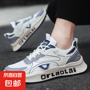 夏季透氣網(wǎng)面運動男鞋新款透氣潮流網(wǎng)面透氣百搭休閑跑步 2503-灰白色 39