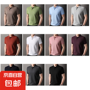 絲光棉短袖上衣男士翻領(lǐng)純色夏季新款百搭時(shí)尚230g純棉t恤男 淺灰 XL 180/96A