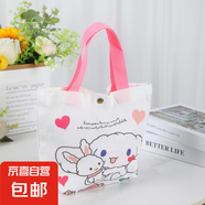 卡通帆布包新款小巧百搭手提袋女學(xué)生飯盒袋簡約袋子時尚便當(dāng)袋 玉桂狗抱兔子