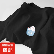 220克純棉2025冰川藍(lán)短袖t恤女夏季內(nèi)搭t恤甜美學(xué)生上衣B701YL 1692黑色 L
