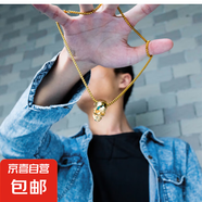 街頭嘻哈時尚不銹鋼項(xiàng)鏈男士吊墜復(fù)古潮流個性骷髏頭配飾禮物 金色