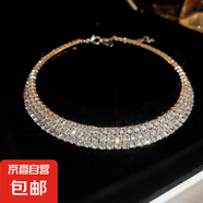 法式鑲鉆花朵珍珠項(xiàng)鏈時(shí)尚輕奢氣質(zhì)鎖骨鏈小眾送女友禮物飾品配飾 6#項(xiàng)圈-銀色-三層