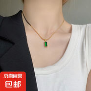 歐美方形綠鋯石鎖骨項(xiàng)鏈女輕奢小眾設(shè)計(jì)感蛇骨鏈頸鏈簡(jiǎn)約配飾 方形綠鋯石項(xiàng)鏈(A581)
