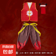 哪吒之魔童鬧海敖丙同款服裝魔童降世衣服兒童動漫角色扮演cos服 哪吒六件套 上衣+褲子+發(fā)箍+混天綾+腰帶+眉心貼 130cm