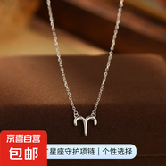 925純銀十二星座項鏈女ins簡約光面符號吊墜鎖骨鏈高級感爆款配飾 【白金色-白羊座】 無規(guī)格