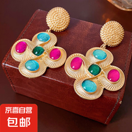 銀針不規(guī)則珍珠復(fù)古耳環(huán)小眾設(shè)計感法式耳釘耳墜時尚氣質(zhì)耳飾批發(fā) 89#銀針-金色