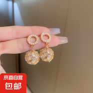 銀針輕奢珍珠愛心耳釘小眾氣質高級感耳環(huán)時尚百搭宮廷風耳飾批發(fā) 42#銀針-金色