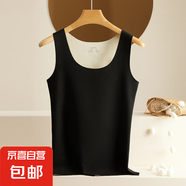 【保暖小背心】無痕加絨親膚保暖背心打底衫女士內穿加厚秋冬季 保暖背心（黑色） L【90-110斤】