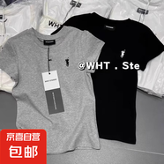 冰感純棉小馬標短袖白t恤女夏季2025新款寬松簡(jiǎn)約體恤正肩上衣短T 冰感純棉-0247小馬標印花黑色 2XL 參考125-140斤