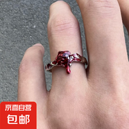 輕奢蝴蝶開口冷淡風戒指女組合套裝甜酷辣妹風網(wǎng)紅感 紅油玫瑰花戒指
