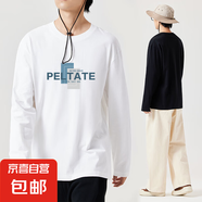 【多圖任選印花T】7A抗菌純棉長袖T恤男潮牌T恤情侶款T25-02 白色 白色 字母印花1 5XL 建議：185-200斤
