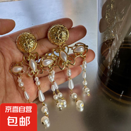 銀針不規(guī)則珍珠復(fù)古耳環(huán)小眾設(shè)計(jì)感法式耳釘耳墜時(shí)尚氣質(zhì)耳飾批發(fā) 82#銀針-金色-白色