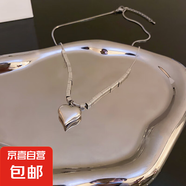韓國氣質(zhì)簡約愛心項鏈ins金屬冷淡風鎖骨鏈設計感復古時尚項飾女 1#項鏈-銀色
