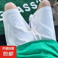 夏季華夫格薄款短褲男士潮流寬松休閑五分男裝沙灘中褲 白色 J11華夫格五分褲 XL
