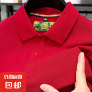 動感珠地短袖T恤男士翻領(lǐng)純色夏季新款百搭中青年P(guān)olo衫上衣直播 大紅 XL