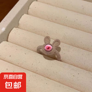 可愛大眼仔植絨亞小怪獸戒指女秋冬小眾設(shè)計食指戒指環(huán) 奶茶色兔嘰植絨戒指