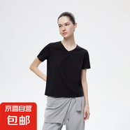 【歐時(shí)力同款】冰感絲光莫代爾短袖t恤女超順猾正肩顯瘦777+778 黑色V領(lǐng) XL 參考115-125斤