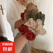 韓版ins百搭甜甜圈發(fā)繩韓國波點(diǎn)肥腸發(fā)圈大腸圈發(fā)飾 顏色隨機1條裝