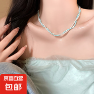 小清新蝴蝶水晶鑲鉆項(xiàng)鏈小眾氣質(zhì)氛圍感鎖骨鏈百搭輕奢高級(jí)感飾品 5#項(xiàng)鏈-藍(lán)色