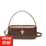 春夏新款月法棍包真皮手提包2025女高級感單肩斜挎包腋下女包 咖啡 無(wú)禮盒2961