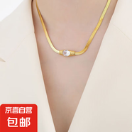 新款時(shí)尚輕奢顯氣質(zhì)綠色鈦鋼時(shí)尚項鏈鎖骨鏈短款百搭氣質(zhì)蛇骨鏈女 白色 項鏈