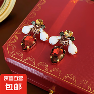 銀針不規(guī)則珍珠復(fù)古耳環(huán)小眾設(shè)計(jì)感法式耳釘耳墜時(shí)尚氣質(zhì)耳飾批發(fā) 99#銀針-白色-紅色