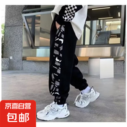 男童加絨褲子秋冬裝2024新款中大童衛(wèi)褲秋冬季兒童運(yùn)動長褲胖男孩 YL-V68【黑色】春秋款 160cm