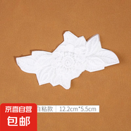 白色蕾絲補(bǔ)丁貼免縫自粘修補(bǔ)蚊帳裙子紗裙破洞歐根紗刺繡花朵布貼 18#（1個(gè)裝）自粘免縫