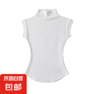 純欲風(fēng)小高領(lǐng)白色短袖t恤女夏季性感緊身螞蟻腰短款辣妹上衣ins潮 白色 L