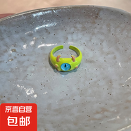 童趣可愛貓咪卡通小怪獸合金戒指女小眾設計感甜酷閨蜜食指戒批發(fā) 綠色獨眼怪戒指 開口可調節(jié)