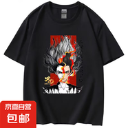 純棉哪吒夏裝短袖t恤女2025新年新款款寬松百搭學生潮流半袖上衣 210g  純棉短袖大哪吒黑色 M