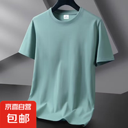 純棉短袖t恤男夏季寬松大碼白色上衣新疆棉質(zhì)半袖工作團(tuán)隊(duì)服 豆綠色 3XL