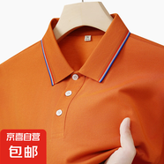 短袖商務(wù)男女百搭休閑薄款棉t恤新款polo衫翻領(lǐng)常規(guī)修身型中青年 磚紅色 M