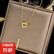 鈦鋼不掉色幾何流蘇項(xiàng)鏈女氣質(zhì)輕奢玫瑰金簡約高級百搭鎖骨鏈頸鏈 金色幾何流蘇項(xiàng)鏈【A0333】