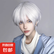 假發(fā)男短發(fā)動漫cos白發(fā)銀白色日系正太少年感萬用二次元整頂發(fā)套 白色 短發(fā) 29cm 發(fā)網(wǎng)