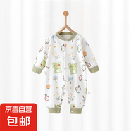 【貝樂(lè)咿四季爬服】嬰兒純棉連體衣新生兒連身衣無(wú)骨長(zhǎng)袖衣服 6385水果蛙 90cm 90cm