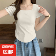 白色圓領(lǐng)魚骨線短袖t恤女2025年新款內(nèi)搭純欲辣妹修身百搭上衣服 951-白色 L