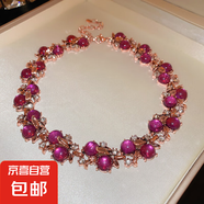 鑲鉆花朵中古項(xiàng)鏈?zhǔn)宙溙籽b法式輕奢高級感鎖骨鏈秋冬毛衣鏈飾品女 項(xiàng)鏈-紫色