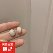 銀針法式花朵愛心珍珠耳釘優(yōu)雅高級感復(fù)古耳環(huán)小眾氣質(zhì)新款耳飾女 55#銀針-米白色（真金電鍍）