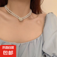 珍珠復(fù)古項(xiàng)鏈女ins冷淡風(fēng)脖頸鏈輕奢小眾設(shè)計(jì)2022年新款潮鎖骨鏈 雙層大圓珍珠項(xiàng)鏈