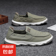 【尺碼偏小，請拍大一碼】新款透氣舒適一腳蹬布鞋開(kāi)車(chē)板鞋男鞋 布鞋時(shí)尚運動(dòng)款-綠色 40