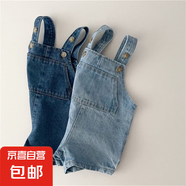衣念你韓版ins春秋潮搭寶寶牛仔背帶褲潮范嬰幼童連體褲兒童牛仔 淺藍(lán)色 90 cm