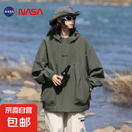 NASA BASE聯(lián)名美式機能沖鋒衣男女款秋冬季戶外防風防水情侶款登山服外套 NASA-745墨綠【男女同款】 M