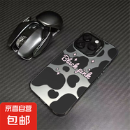 適用蘋(píng)果手機(jī)殼斑點(diǎn)豹紋iphone11/12/13promax/15/16plus電鍍創(chuàng)意全包網(wǎng)紅潮牌彩銀殼防摔 黑色奶牛斑點(diǎn) 蘋(píng)果14ProMax