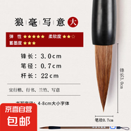 國畫工具書法專用初學(xué)者小楷字狼毫練字筆套裝兼毫科學(xué)大白云隸書中楷行書軟筆湖筆文房四寶 【新客專享】加健大白云-狼毫大號(hào)1支
